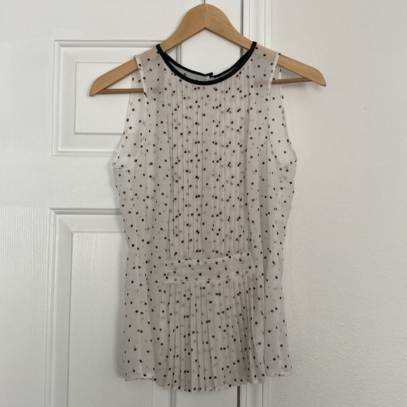 Zara Trafaluc sheer polka dot pleated blouse. - Picture 1 of 10